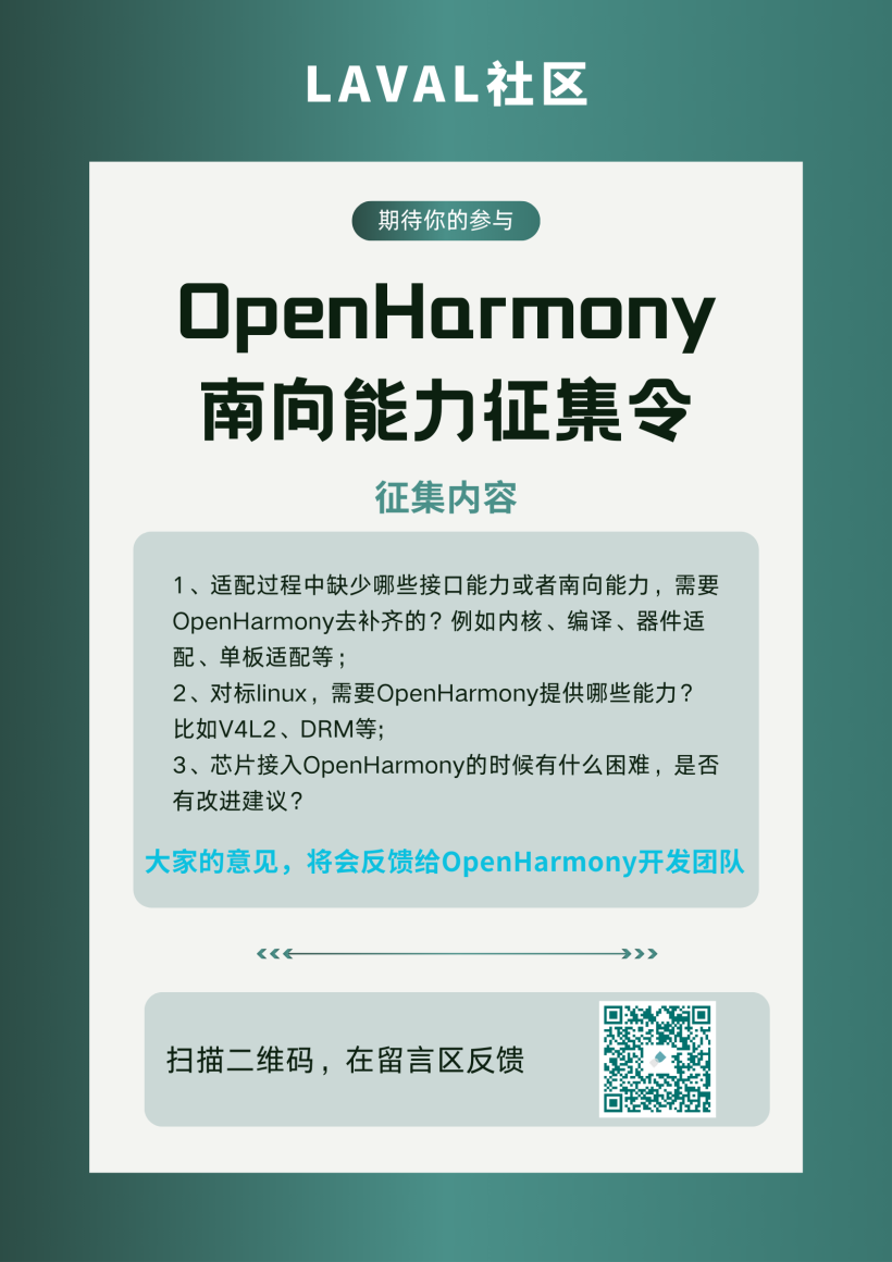 OpenHarmony南向能力征集令-鸿蒙开发者社区