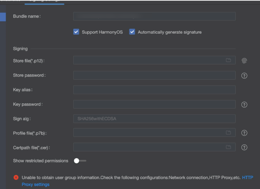 DevEco Studio自动签名异常，提示Unable to obtain user group information-鸿蒙开发者社区